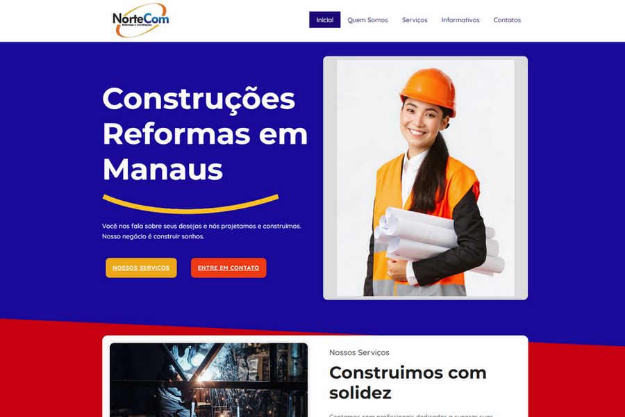 Criação de site Nortecom Construções e Reformas